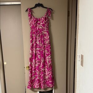 Elegant Pink Floral Maxi Dress